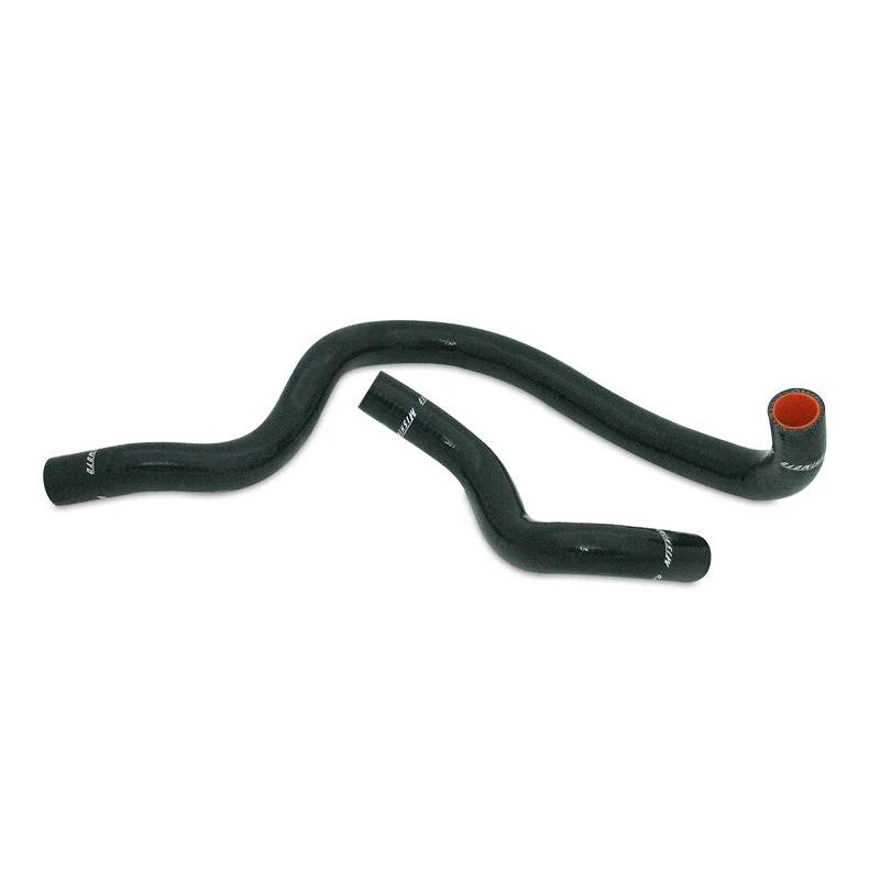 Mishimoto black silicone radiator hoses with white logo for 1994-2001 Honda Accord and Prelude engines.