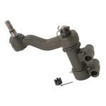 MOOG heavy-duty steering idler arm featuring a greaseable socket and powdered metal gusher bearing design.