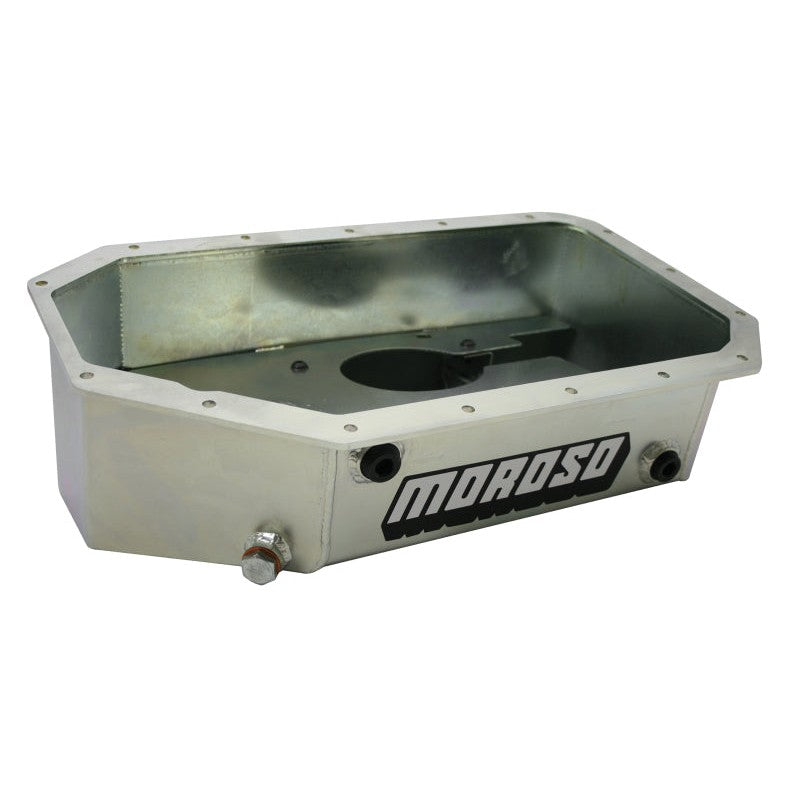 Moroso 20915 road race baffled steel oil pan for K-Series engine swaps.