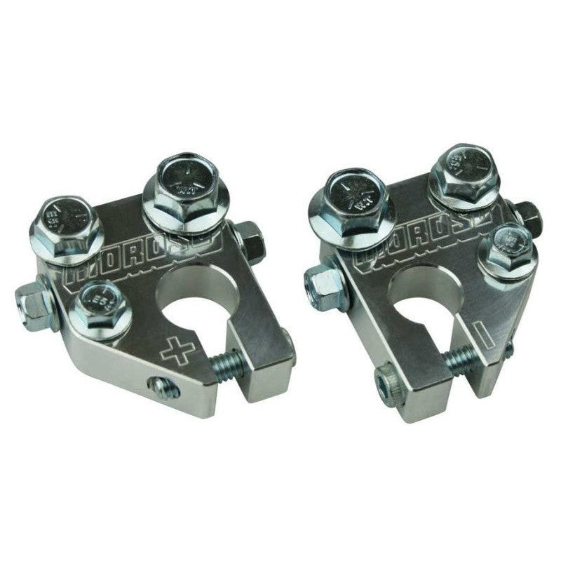 Moroso 74098 multi-power battery terminal block with multiple connection points for SAE and JIS posts.