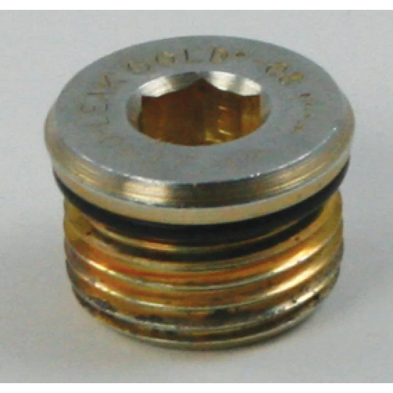 Moroso magnetic drain plug featuring -8AN 3/4 inch-16 threads and a black O-ring seal.