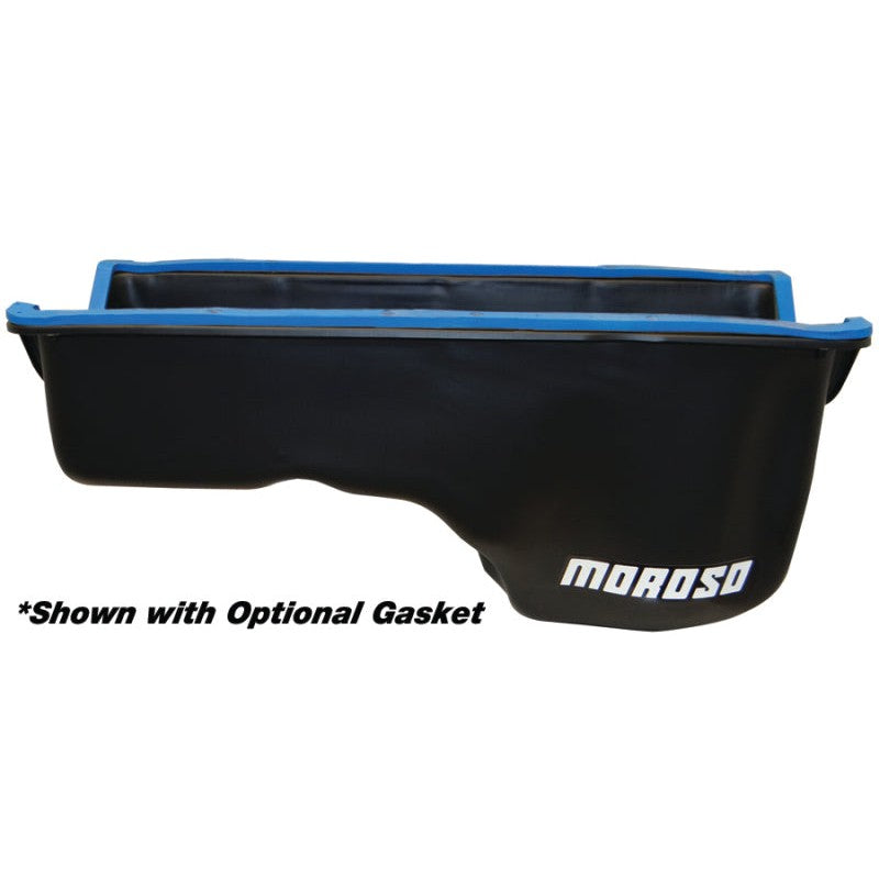 Moroso 27336 black powder-coated steel replacement oil pan for Ford 7.3L Powerstroke diesel engines