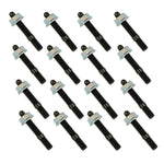 Moroso 38554 oil pan stud kit with high-strength studs and nuts for Ford 5.2L Coyote and Voodoo engines.