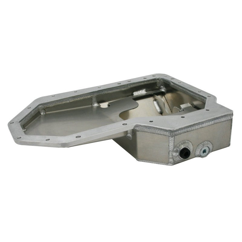 Moroso 20969 TIG-welded aluminum road race oil pan with internal baffles for Mitsubishi Evolution X.