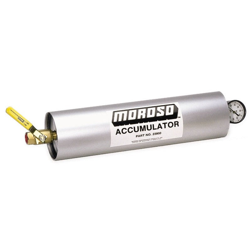 Moroso 3-quart aluminum oil accumulator cylinder with 20-1/8 inch length and 4.25 inch diameter