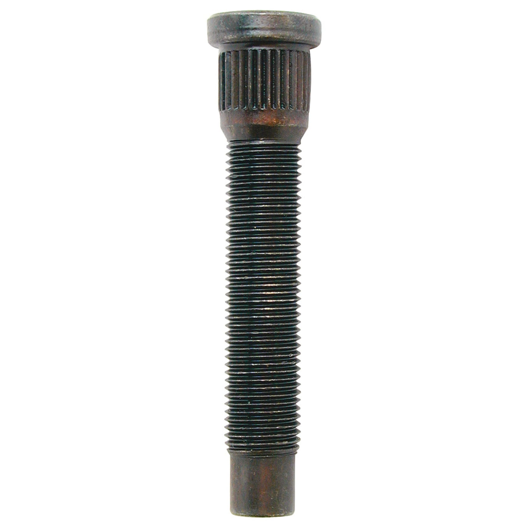 Set of five silver Moroso press-in wheel studs with 1/2-20 threading and 3-inch overall length.