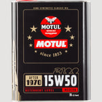 Case of ten 2 liter cans of Motul Classic 2100 15W50 semi-synthetic engine oil