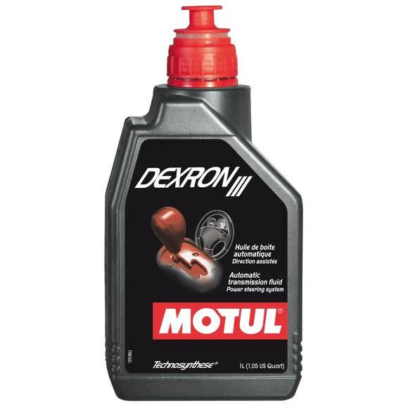 1L bottle of Motul Technosynthese Dexron III automatic transmission fluid