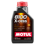 One liter bottle of Motul 8100 X-cess 5W-30 synthetic engine oil