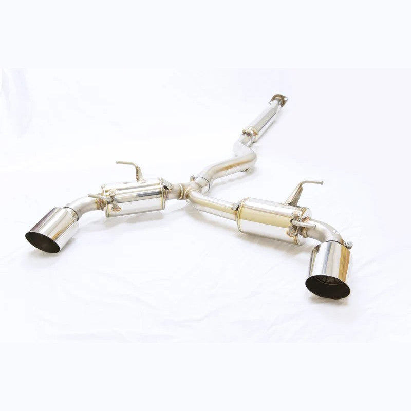 MXP Comp RS SUS401 stainless steel exhaust system with dual polished tips for Subaru BRZ and Toyota 86.