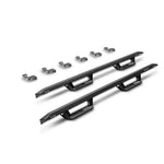 N-Fab EPYX textured black angular steel drop-down side steps for Ford F-150 and Super Duty SuperCrew trucks.