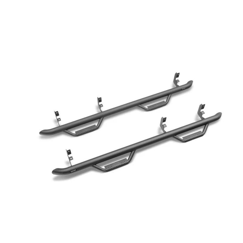 N-Fab 3-inch Cab Length Nerf Step system in textured black for 2019-2026 Chevrolet Silverado and GMC Sierra Crew Cab.
