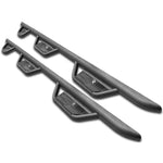 N-Fab Podium LG 3-inch textured black side steps with bed access for Ram Crew Cab 6.4ft bed trucks.