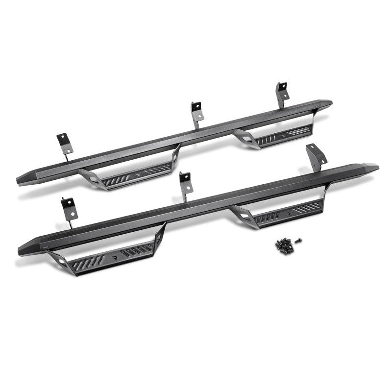 N-Fab Predator Pro textured black aluminum side steps with drop-down hoops for 2014-2024 Toyota 4Runner.