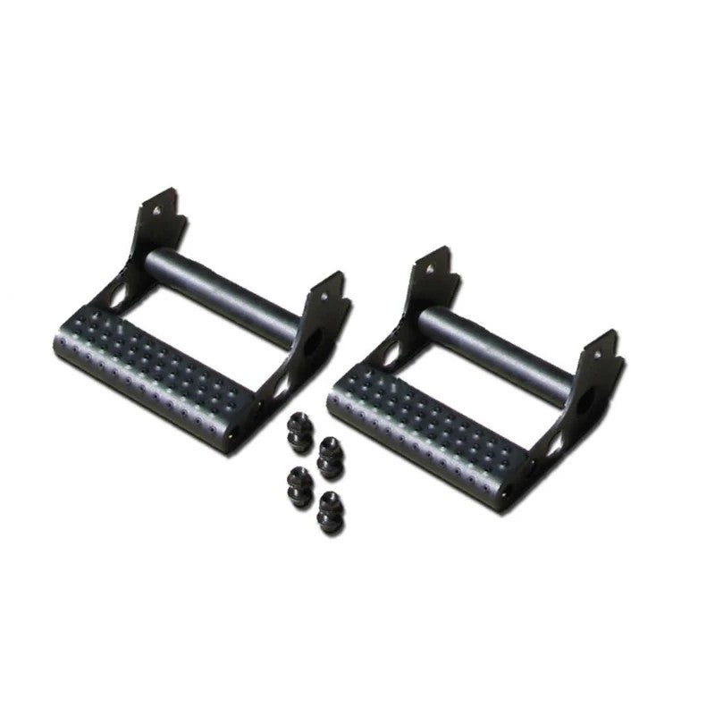 Pair of N-Fab RKR series universal detachable side steps in textured black powder coat finish.