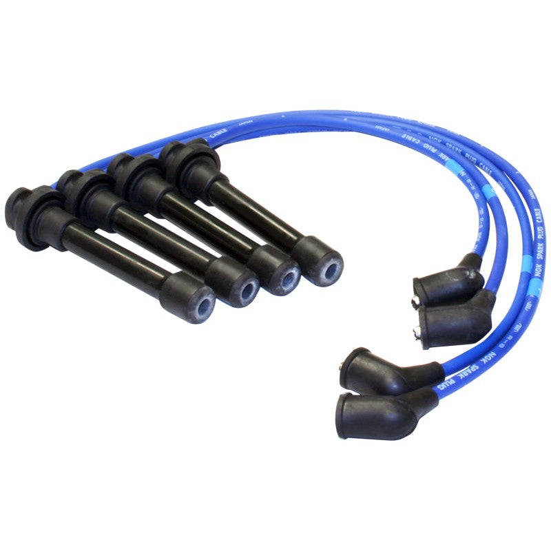 NGK 8034 spark plug wire set with blue cables and black boots for 1992-2000 Honda Civic