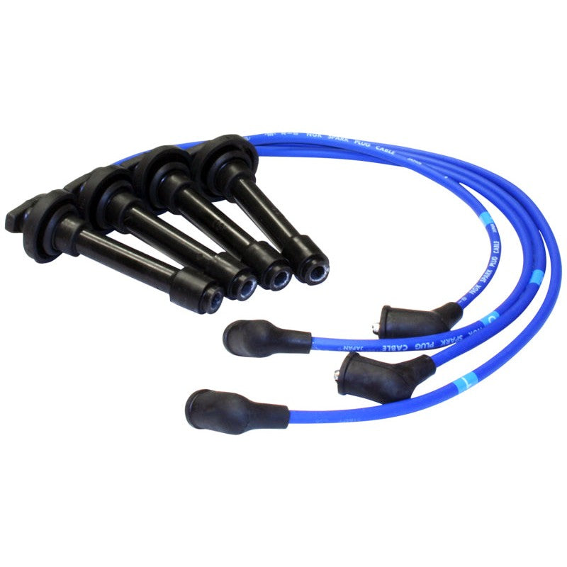 NGK 9259 spark plug wire set with blue high-voltage cables and heavy-duty silicone boots.