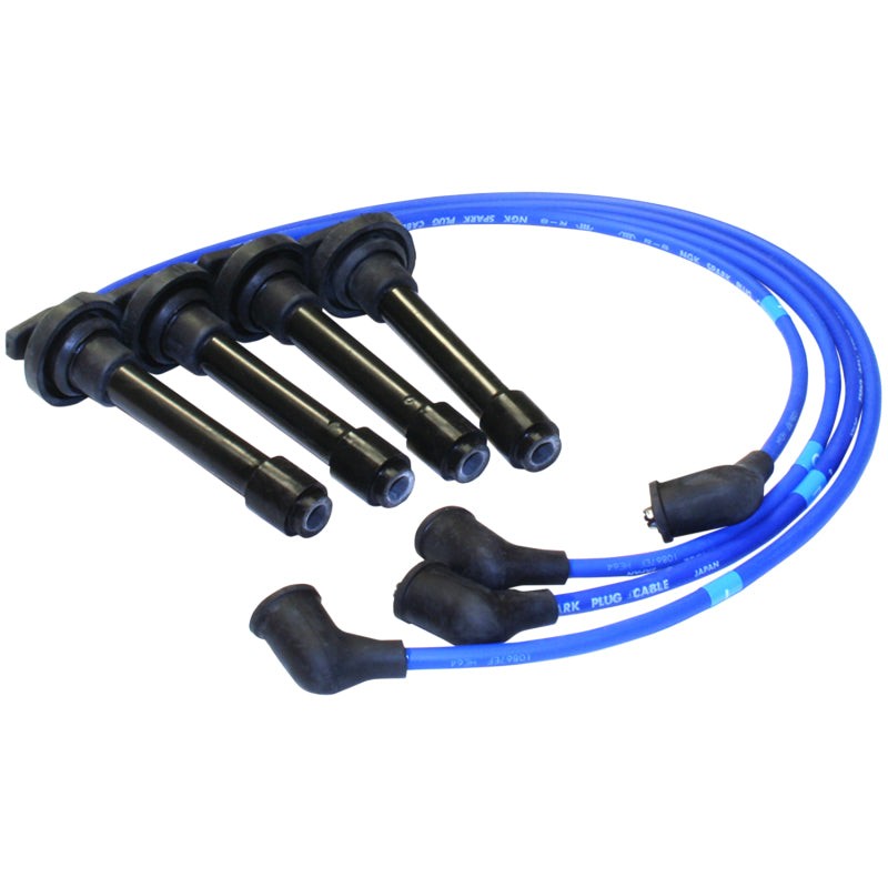NGK 8018 blue spark plug wire set with silicone boots and stainless steel terminals for Acura and Honda VTEC engines