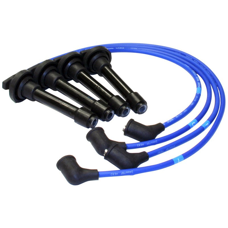 NGK 8041 blue ignition wire set with silicone boots and stainless steel terminals for Acura Integra and Honda CR-V.