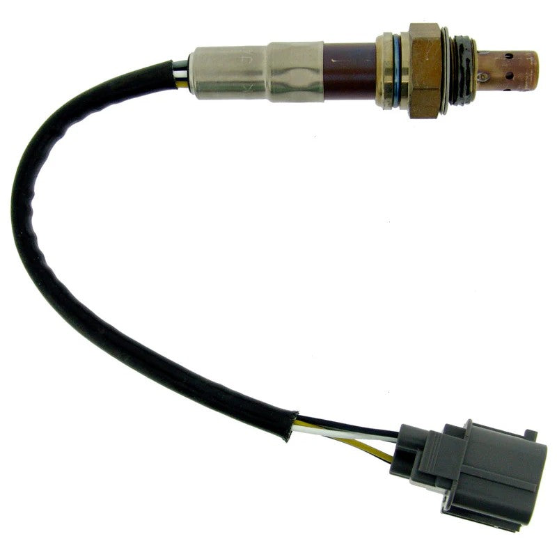 NTK 24302 5-wire wideband air-fuel ratio sensor with factory-style connector and braided wire harness.