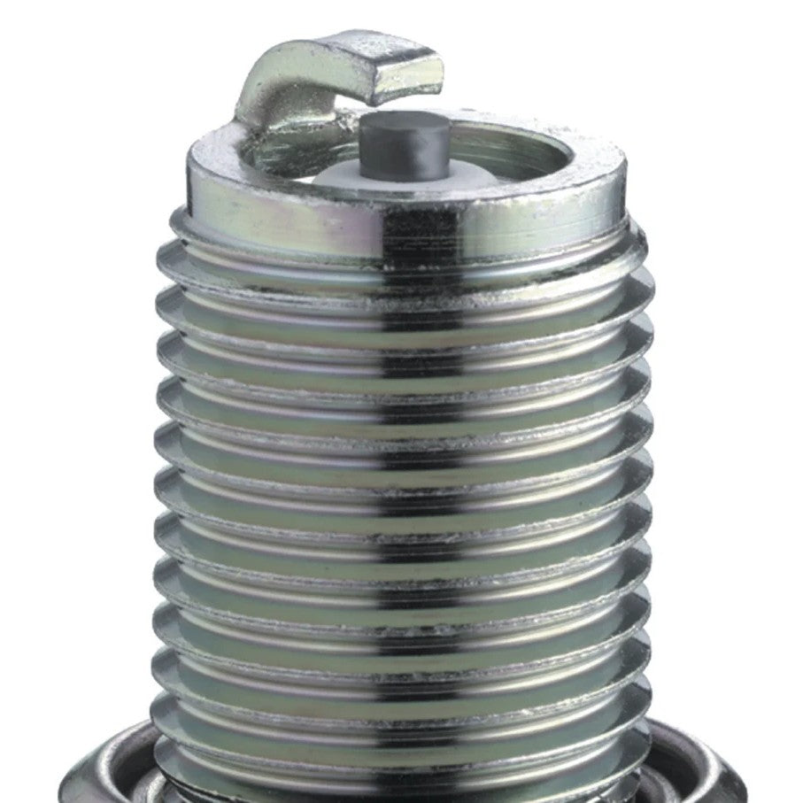 Set of six NGK BR9ES standard spark plugs with solid terminals and individual yellow retail boxes.