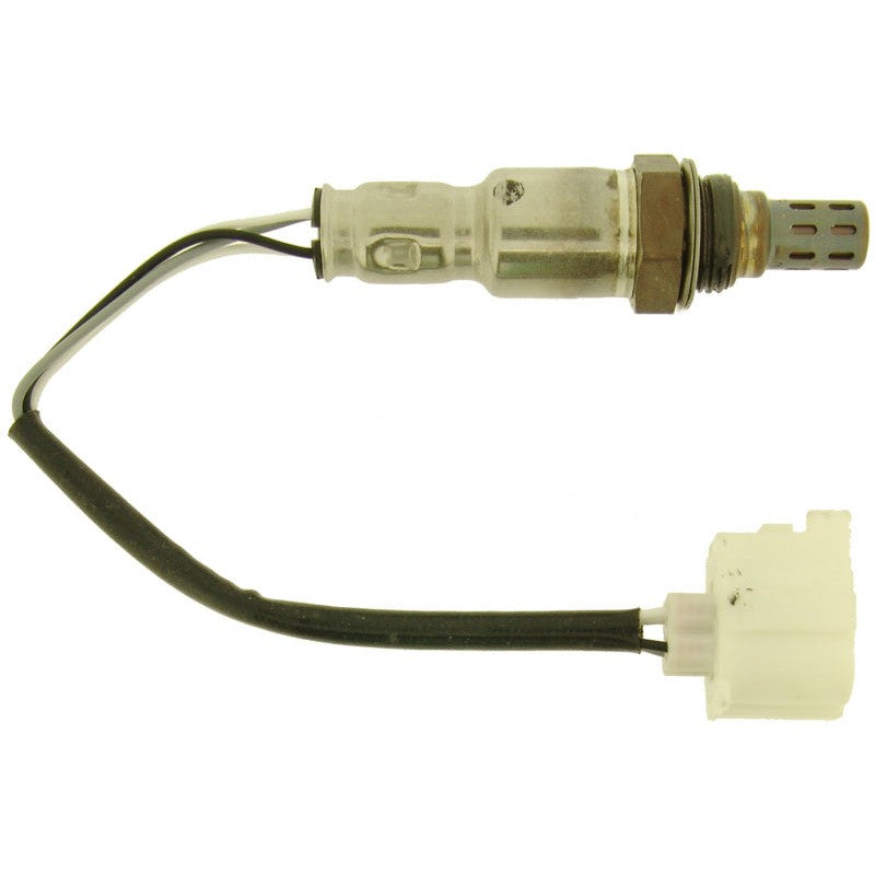 NTK 23162 direct fit oxygen sensor with threaded metal body and vehicle-specific electrical harness connector.