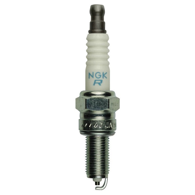 Four NGK MR7F standard spark plugs with white ceramic insulators and copper cores in yellow packaging.