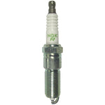 Four NGK Copper V-Power LZTR5A-13 spark plugs with white ceramic insulators and V-cut nickel electrodes.