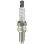 NGK CR9EKB multi-ground spark plug featuring two ground electrodes and a white ceramic insulator with corrugated ribs.