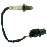 NTK 24334 5-wire wideband oxygen sensor with direct-fit electrical connector and armored wiring harness.