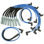 NGK 53147 spark plug wire set with blue silicone cables and black boots for 1992-1999 Dodge 5.9L engines.