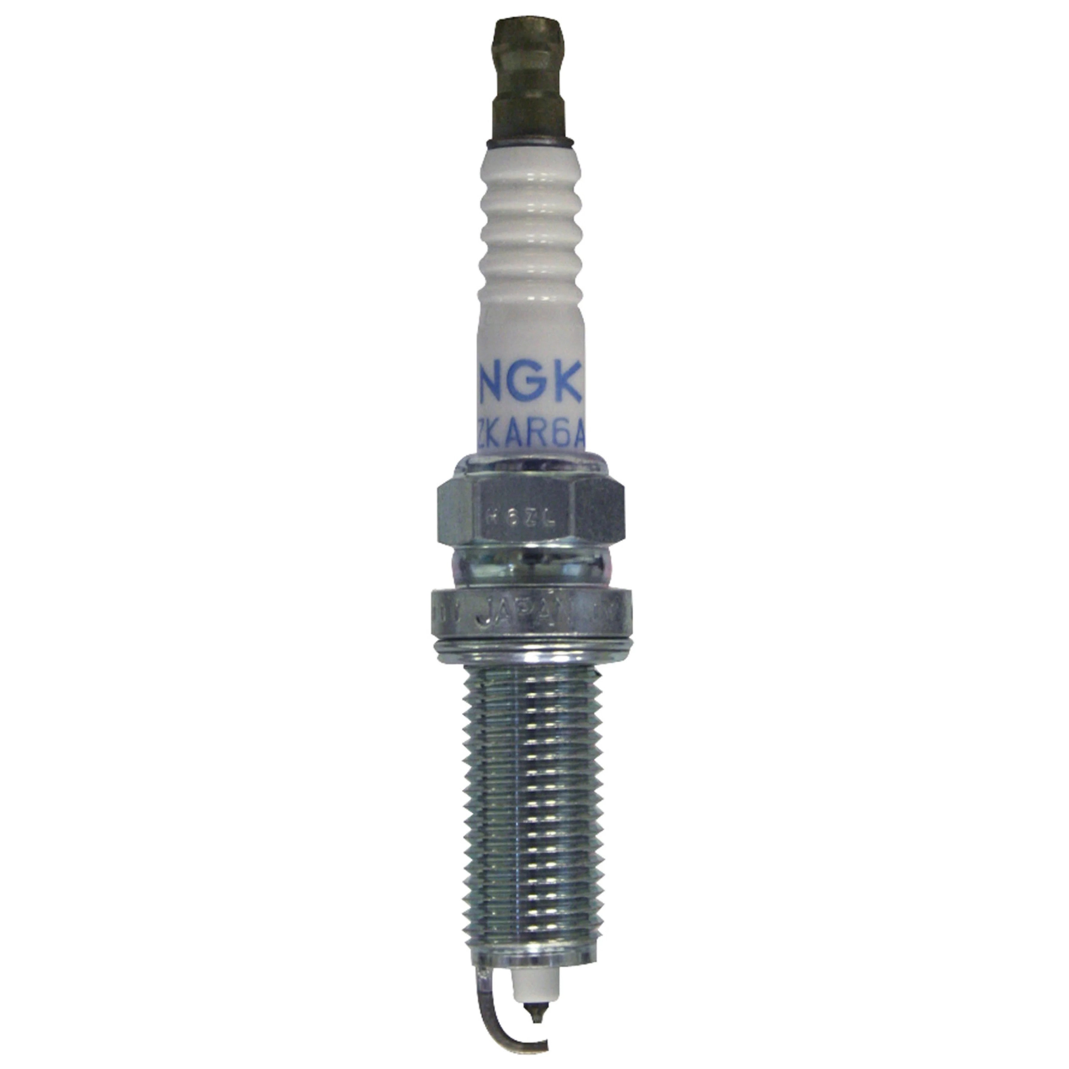 NGK Laser Platinum PLZKAR6A-11 spark plug featuring a platinum tip and trivalent metal plating.