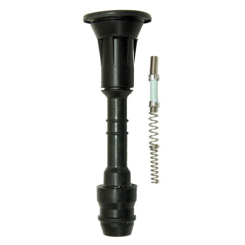 NGK 58913 black silicone ignition coil-on-plug boot with internal resistor spring.