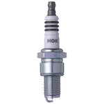 Four NGK Iridium IX BR8EIX spark plugs with solid terminals and fine-wire iridium electrodes