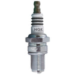 Set of four NGK Iridium IX BR9ECMIX spark plugs with fine-wire iridium center electrodes and trivalent plating.