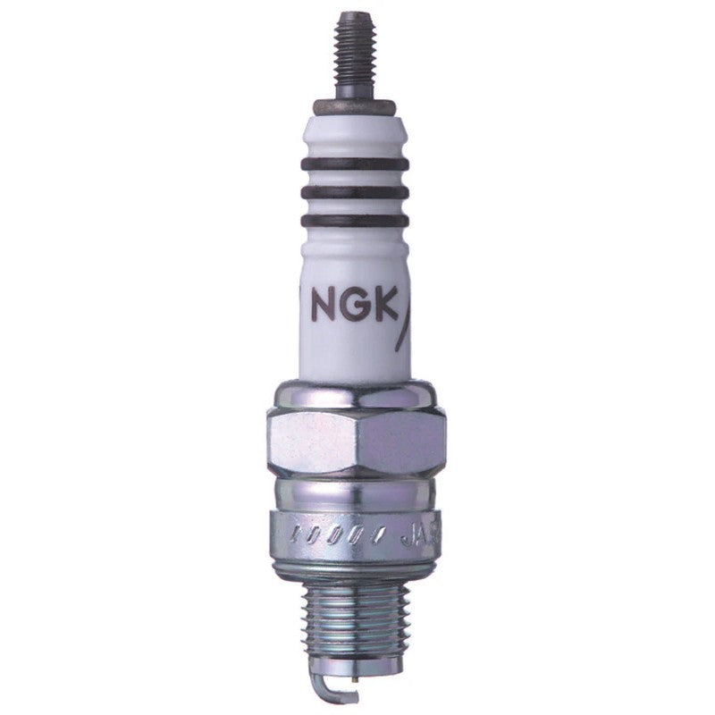 Box of four NGK Iridium IX CR6HIX spark plugs featuring fine wire iridium tips and trivalent metal plating.