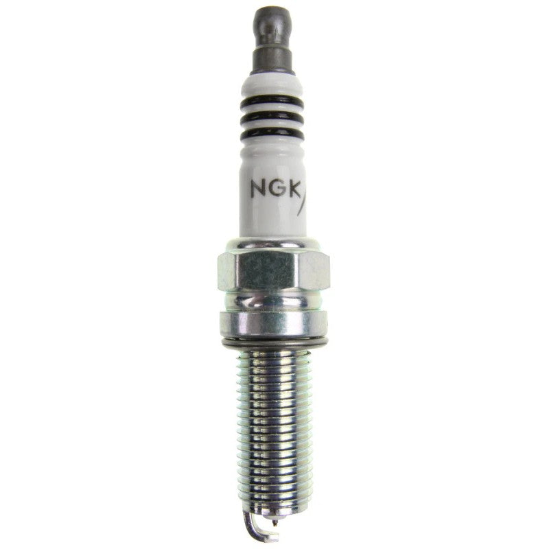 A set of four NGK Iridium IX spark plugs (KR7DIX-11S) with fine-wire iridium tips and trivalent metal plating.