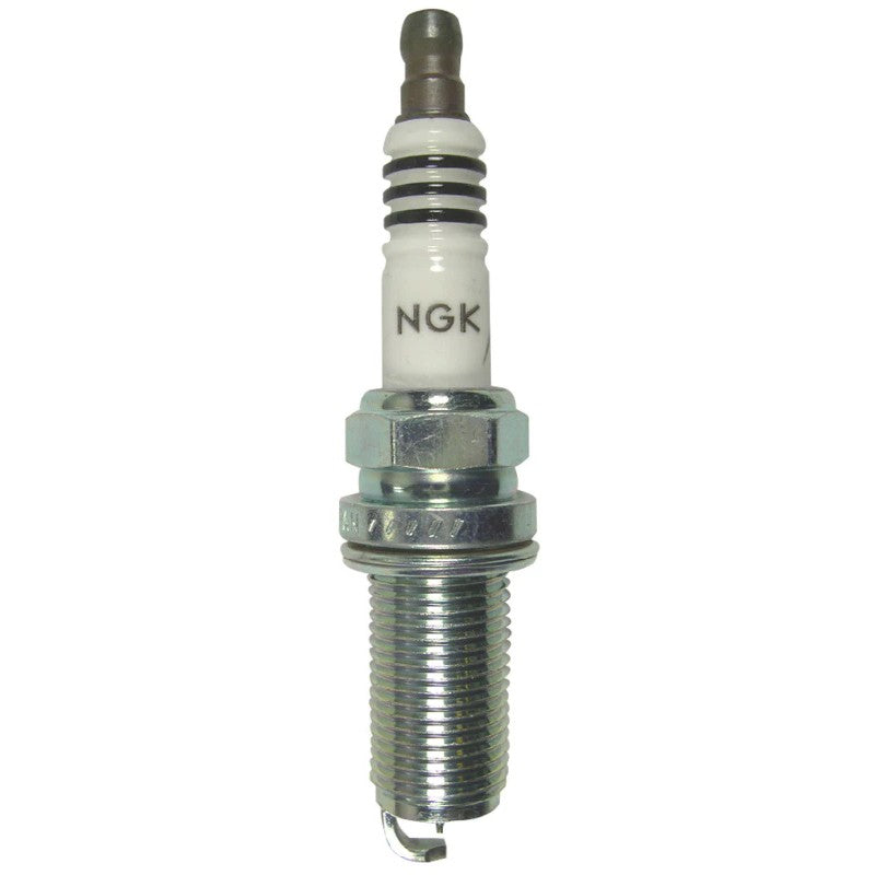 Set of four NGK Iridium IX LFR6AIX spark plugs with trivalent metal plating and fine-wire iridium tips.