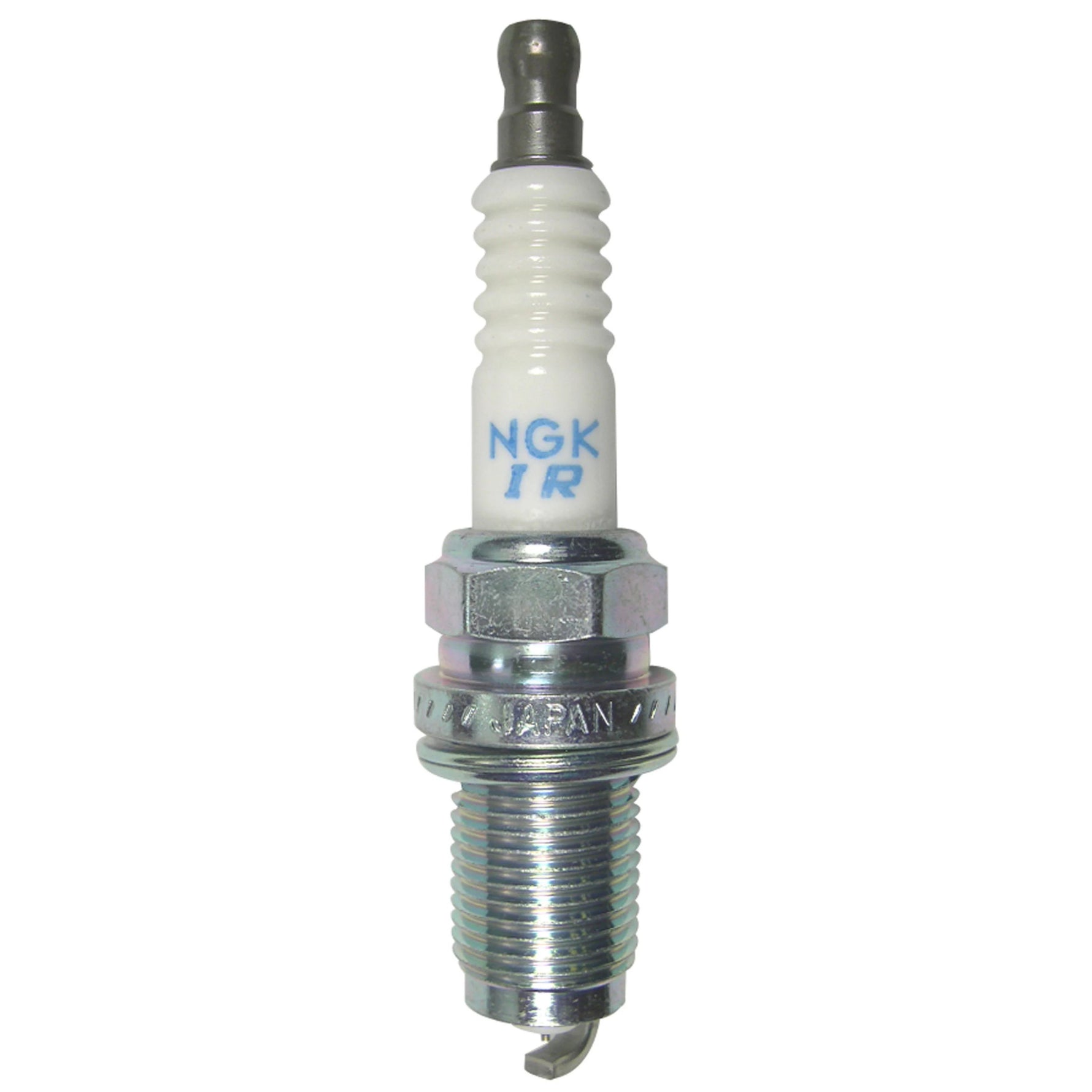 Four NGK IZFR6K-11 Laser Iridium spark plugs with fine-wire iridium tips and ribbed ceramic insulators.