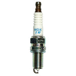 Set of four NGK Laser Iridium SIKR9A7 spark plugs featuring iridium center electrodes and platinum-padded ground electrodes.