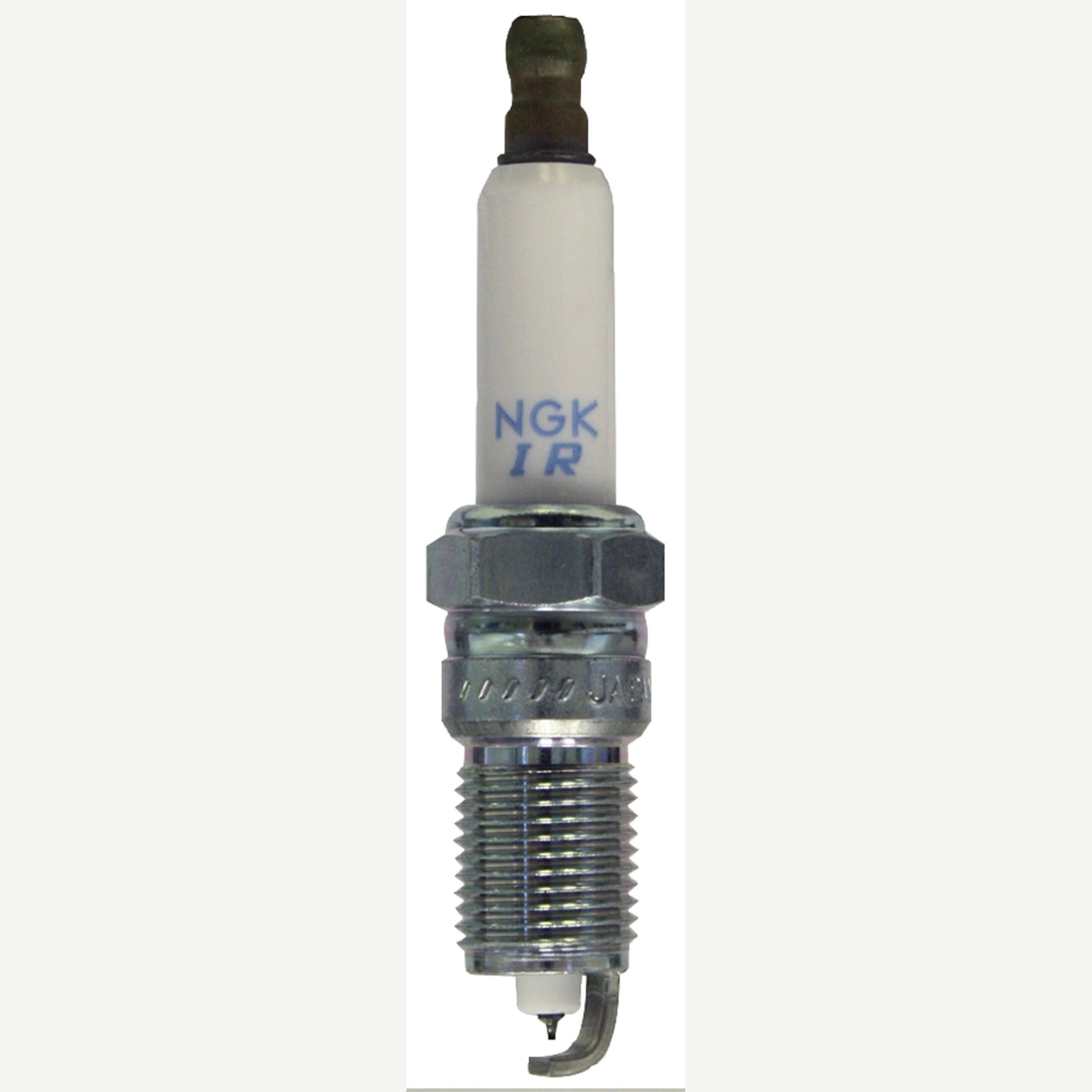 NGK Laser Iridium IZTR5B11 spark plug with iridium center electrode and trivalent metal plating.