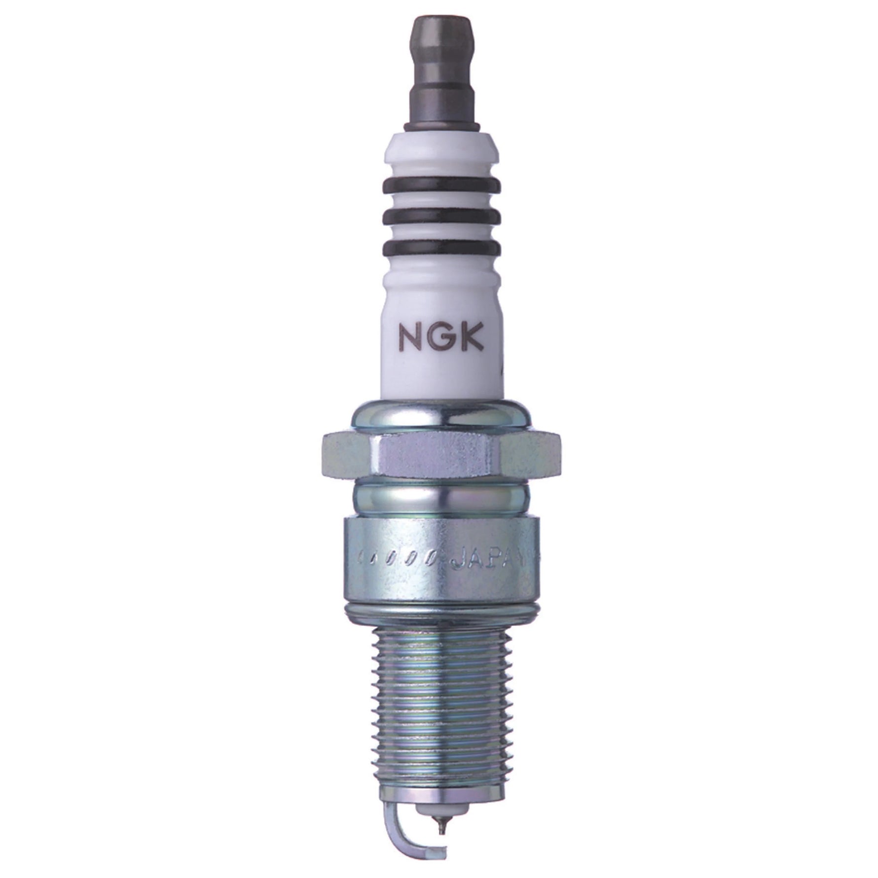 Set of four NGK Iridium IX spark plugs BPR5EIX-11 featuring fine-wire iridium tips and trivalent plating.