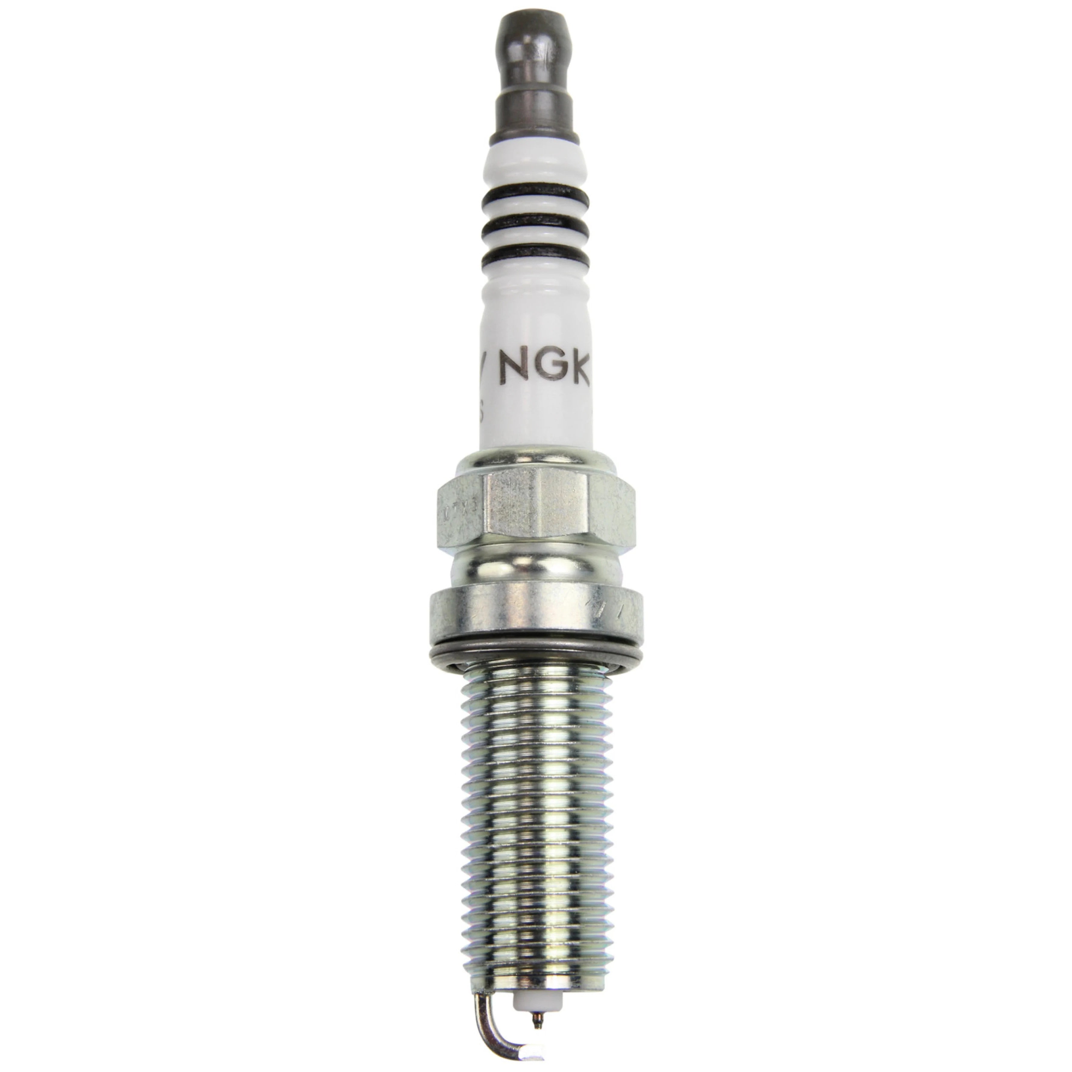 Set of four NGK IX Iridium spark plugs featuring fine-wire iridium tips and trivalent metal plated shells.