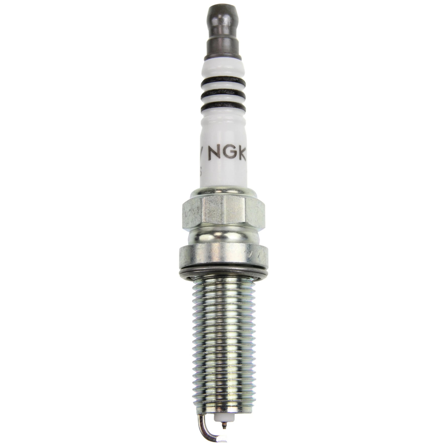 Set of four NGK IX Iridium spark plugs featuring fine-wire iridium tips and trivalent metal plated shells.