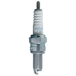Set of four NGK Laser Iridium CR8EIA-9 spark plugs with trivalent metal plating and white ceramic insulators.