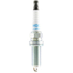 Four NGK Laser Iridium High Ignitability spark plugs DILKAR8K8G with iridium tips and platinum ground electrodes.