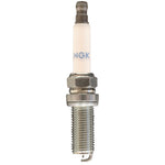 A set of four NGK Laser Iridium spark plugs with trivalent metal plating and iridium-tipped electrodes.
