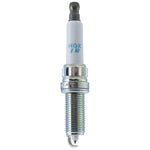 Set of four NGK Laser Iridium spark plugs (ILZKBR7B8G) with iridium center tips and white ceramic insulators.