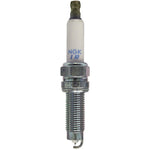 Four NGK Laser Iridium ILZKR8C8G spark plugs with white ceramic insulators and trivalent plated metal shells.