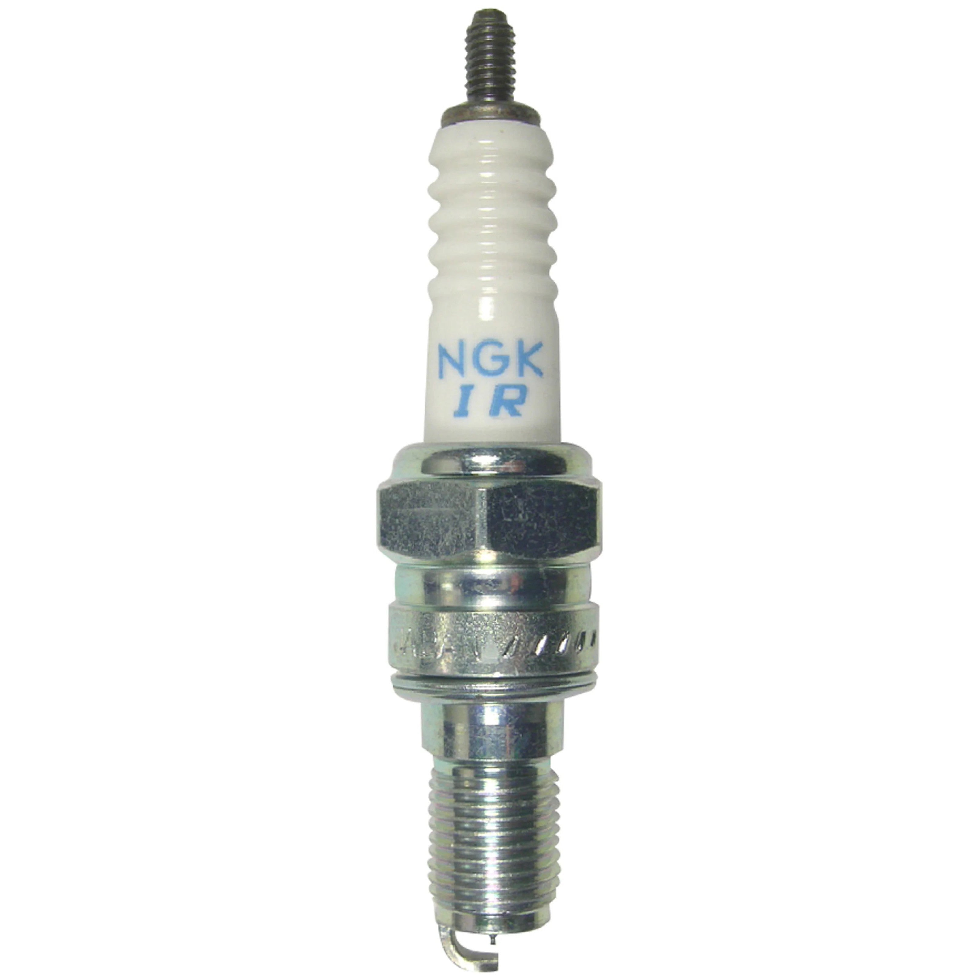 Four NGK Laser Iridium IMR8C-9H spark plugs with iridium-tipped center electrodes and trivalent plating.